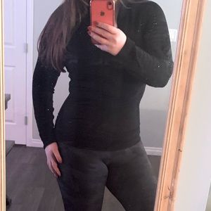 Lululemon Black Long Sleeve Top with Cutouts